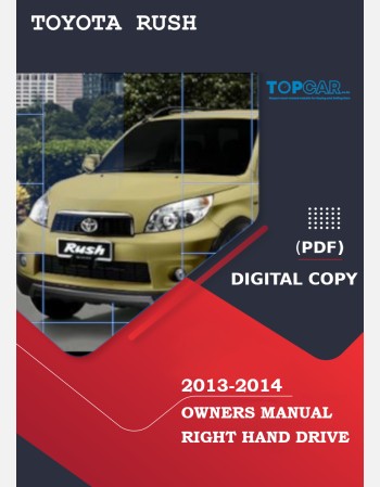 toyota rush 2013-2014 owners manual in english